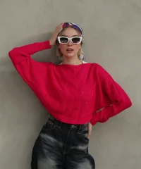 بلوز نیم تنه بافت V10134