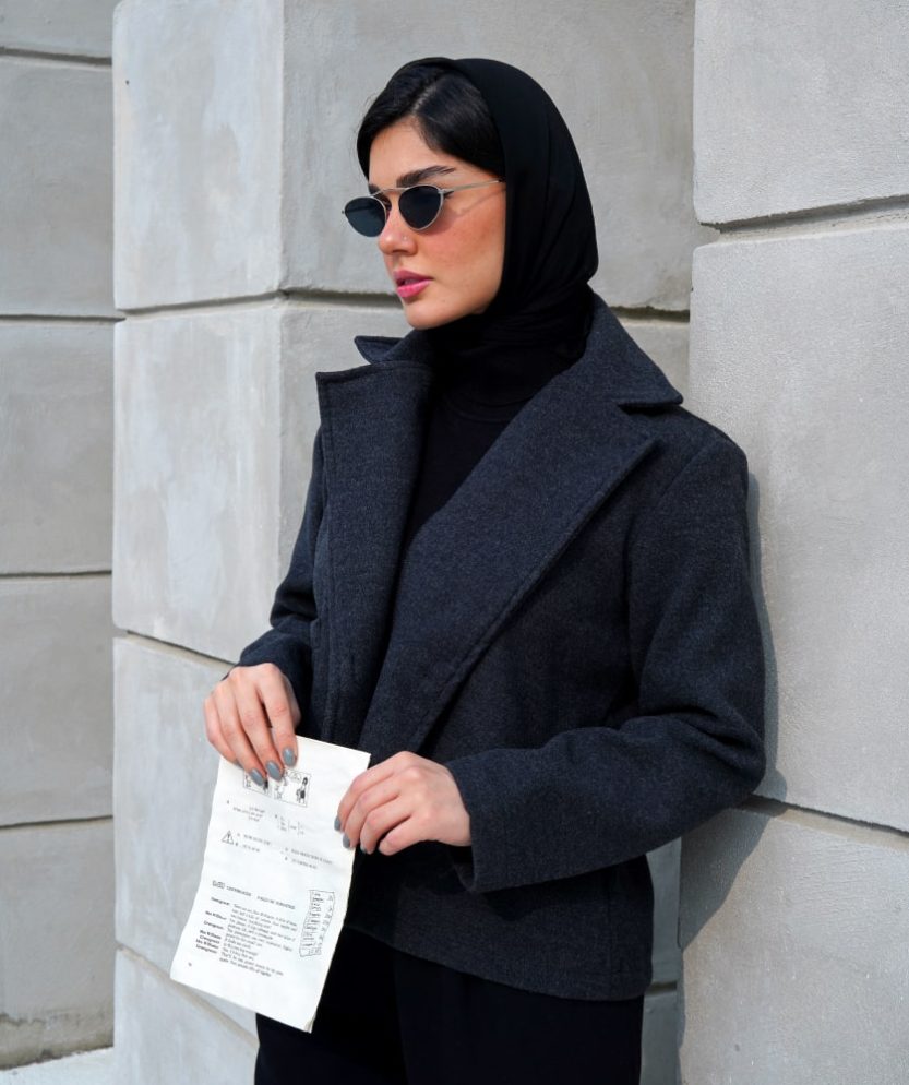 کت کراپ فوتر یقه انگلیسی K31441