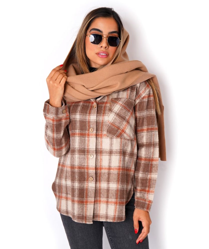 شومیز پشمی چهارخونه A31406