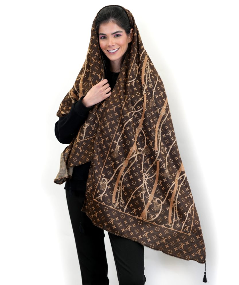 شال مخمل چاپی N31699