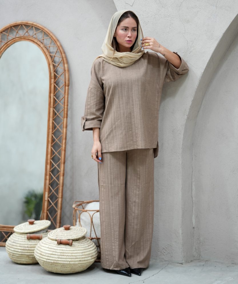 ست تونیک و شلوار ژاکارد Q31803