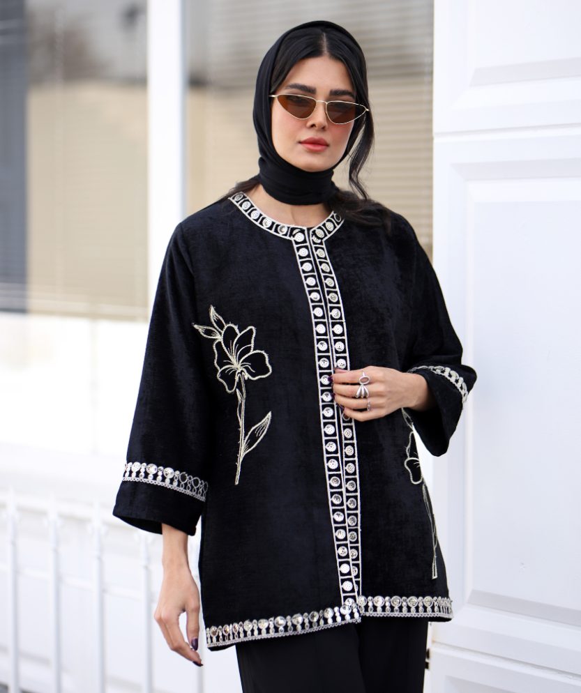 مانتو مخمل ارکیده M318181