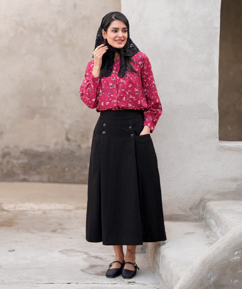 ست بلوز و دامن لینن Q31833