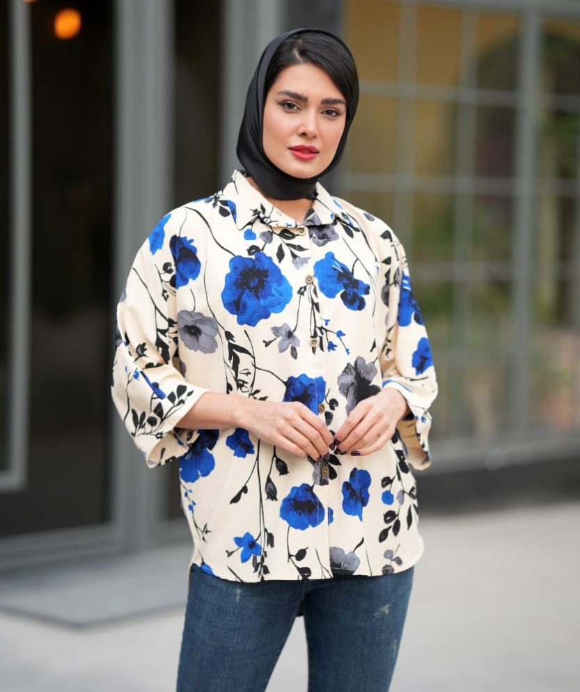 شومیز گلدار دکمه دار A31973