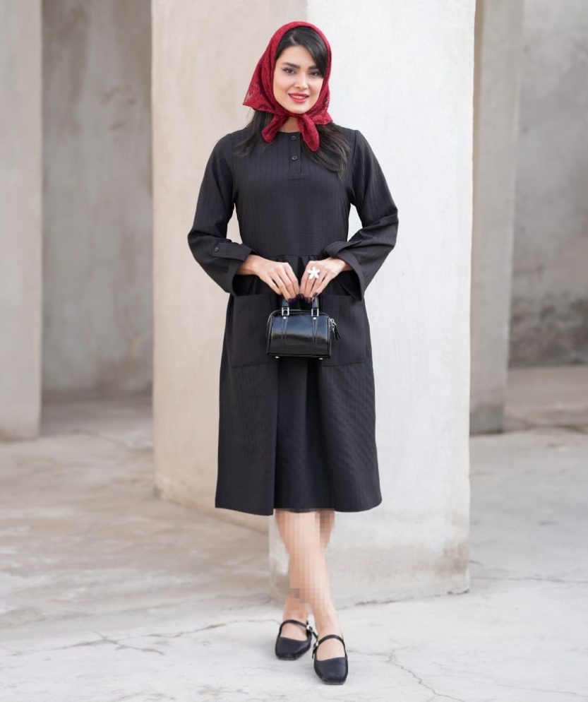 پیراهن ساحلی ژاکارد دو جیب P31850