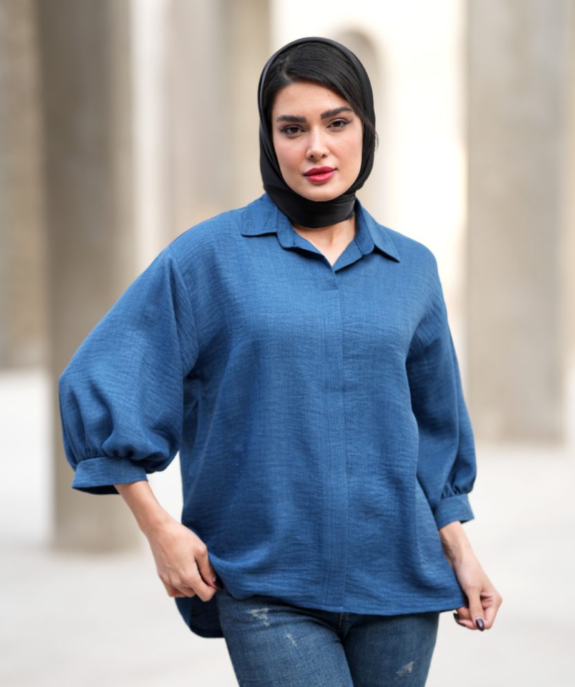 شومیز پشت بلند یقه دار A311045