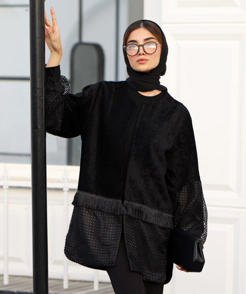 مانتو مخمل گیپوردار M311391