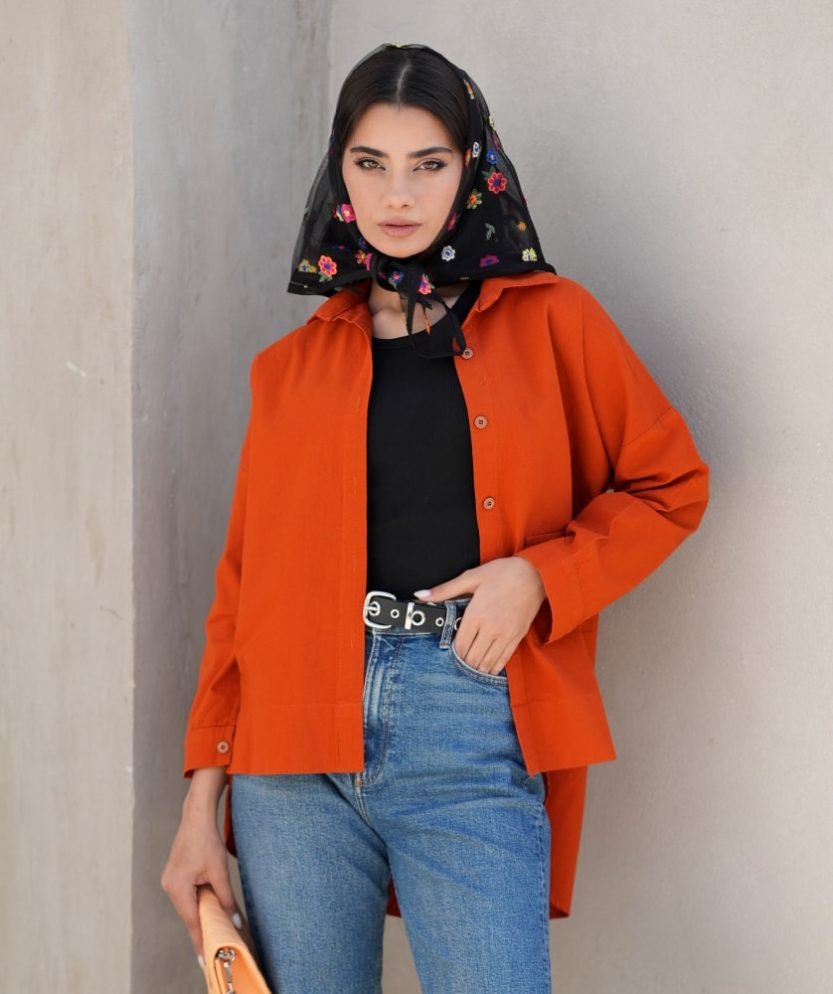 شومیز مانتویی لینن A311114