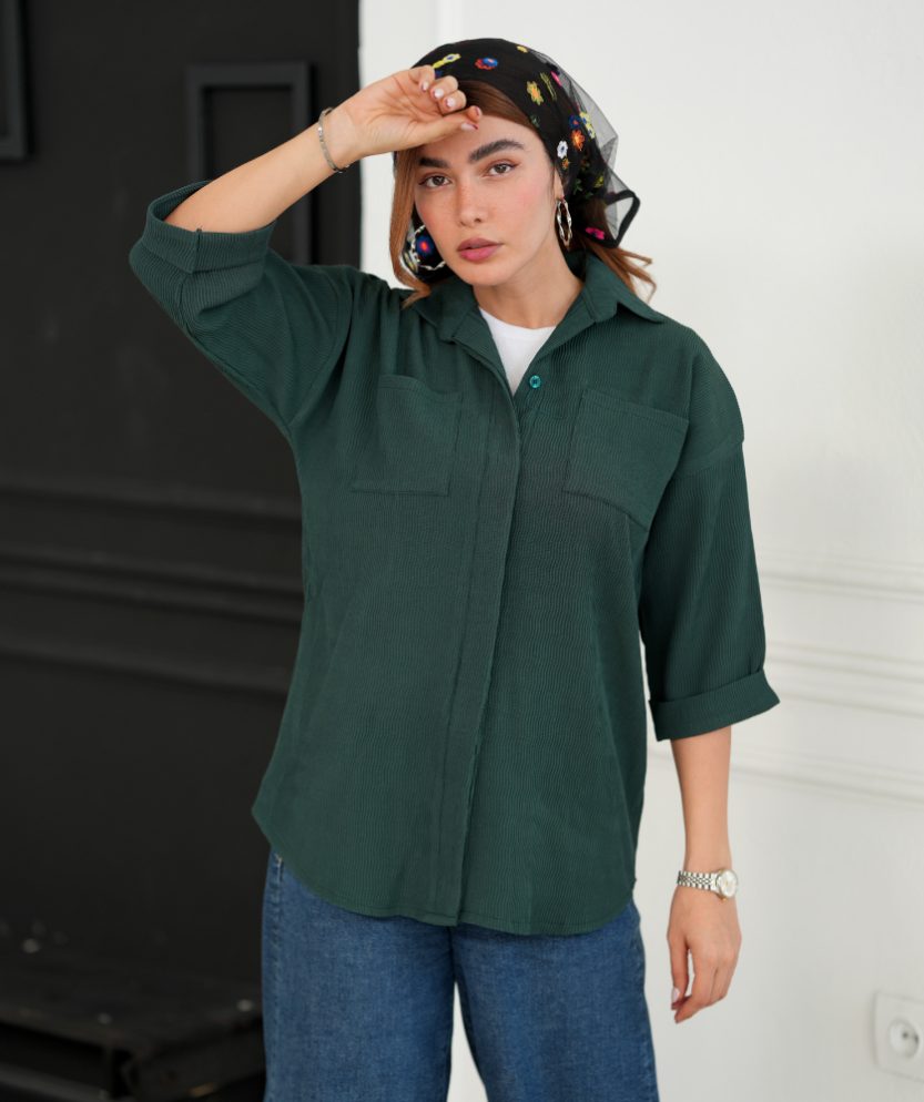 شومیز پشت دکمه آستین پاکتی A31848