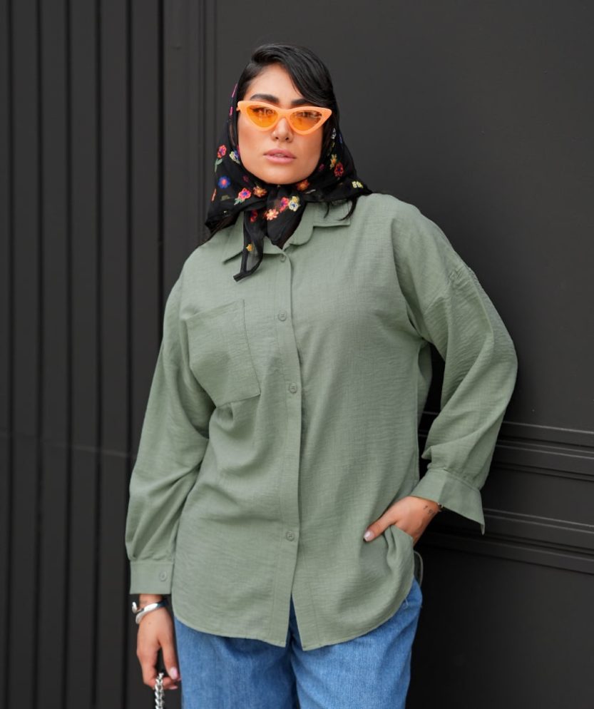 شومیز دیبا تک جیب A41024