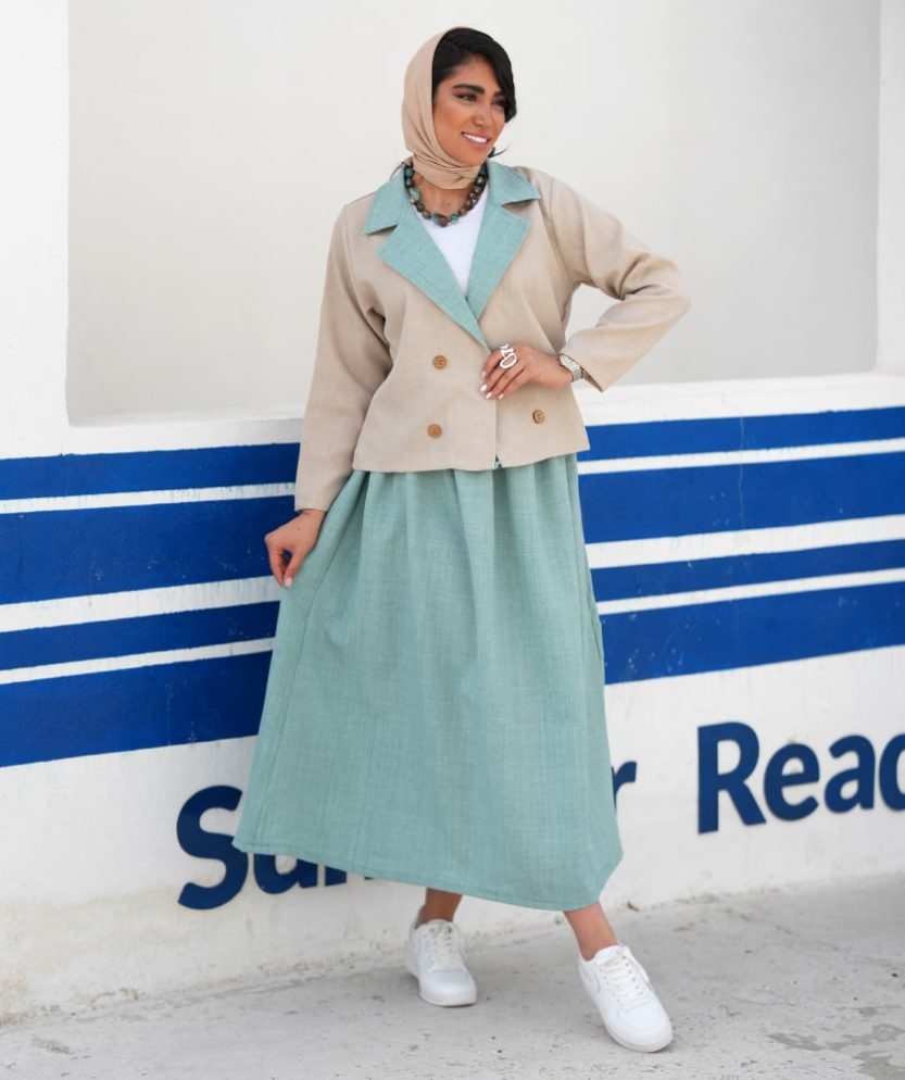 ست کت و دامن شانتون Q31638