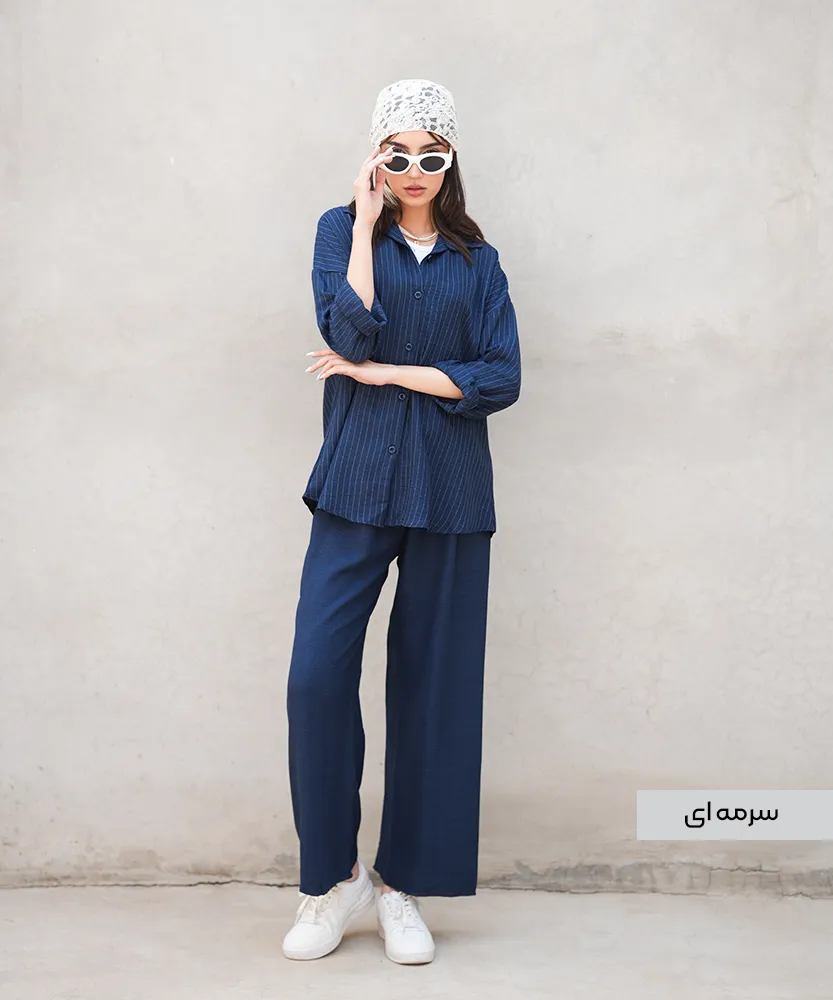 ست مانتو و شلوار دیپلمات Q41207 - Image 2