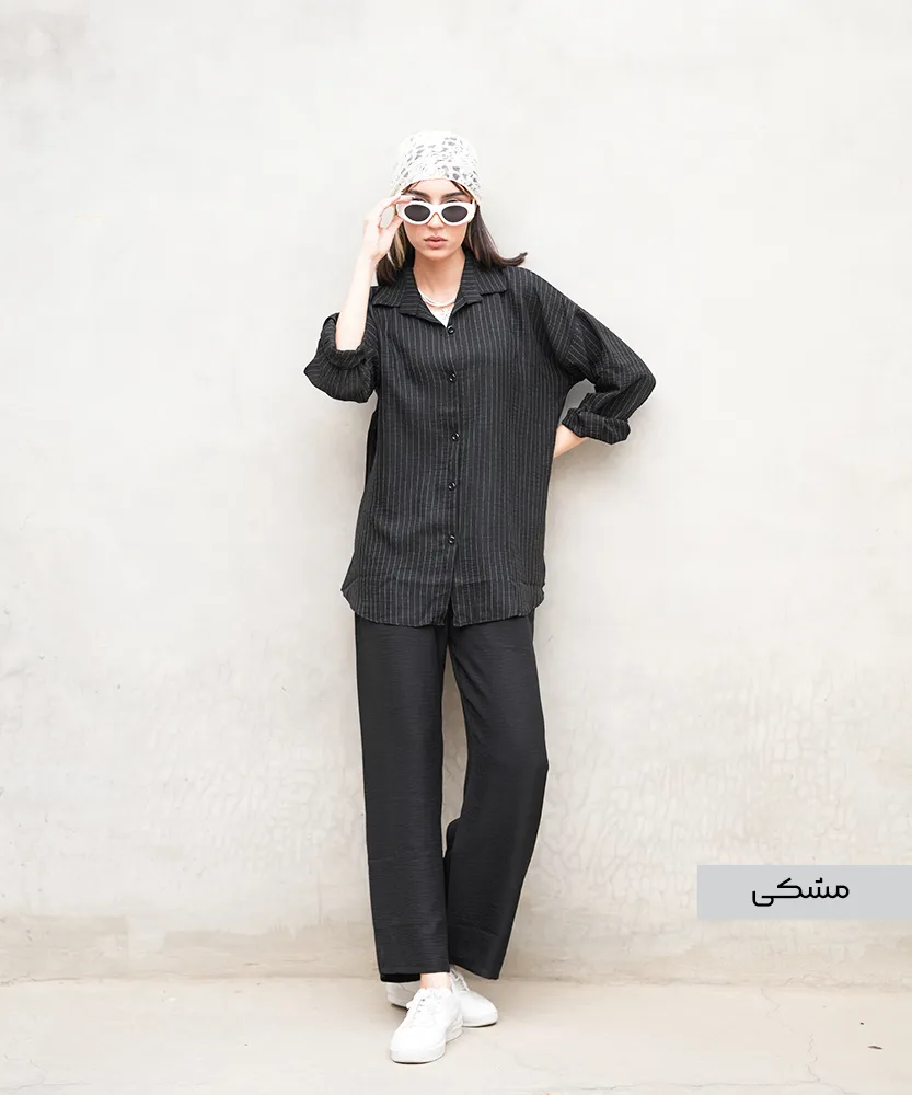 ست مانتو و شلوار دیپلمات Q41207 - Image 3