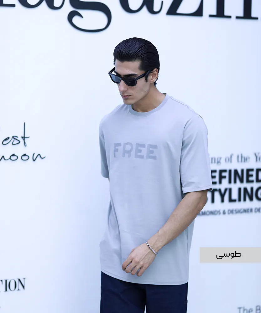 تیشرت ساده مردانه T42249 طوسی