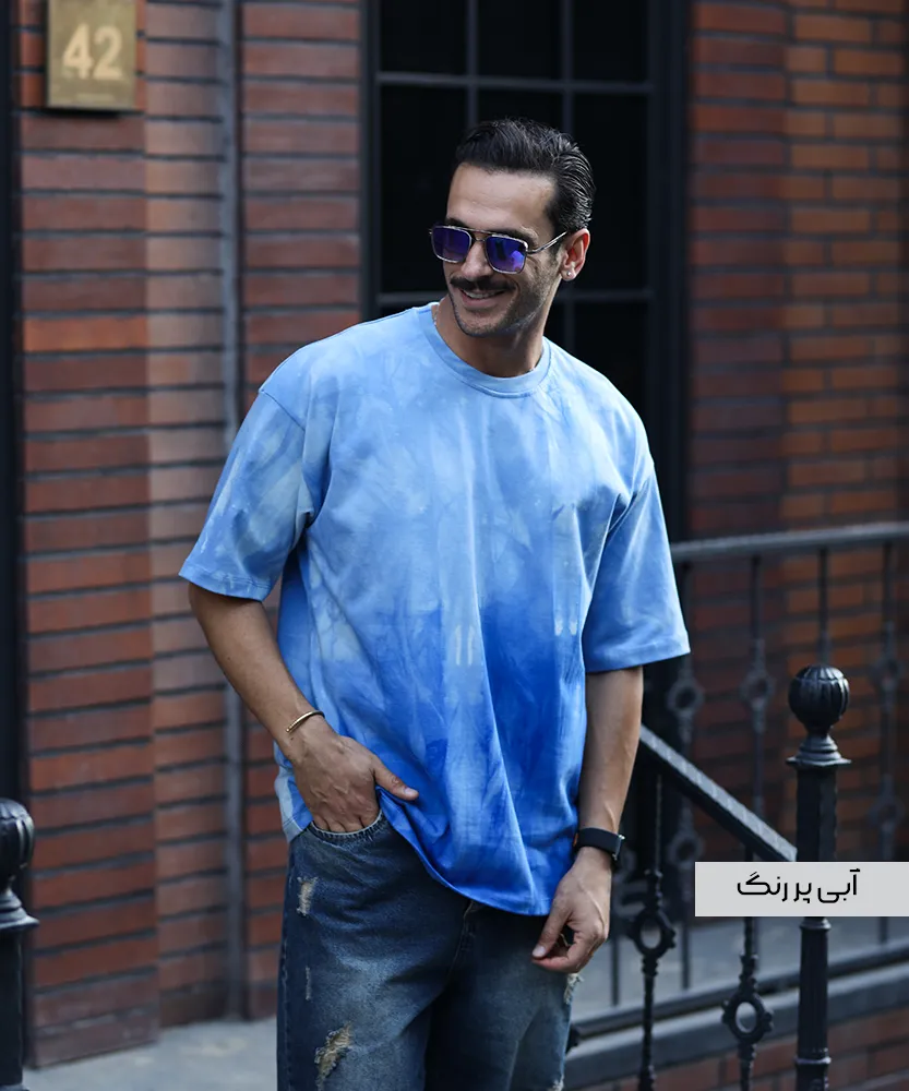 1 تیشرت لانگ مردانه ماکان T42263 آبی