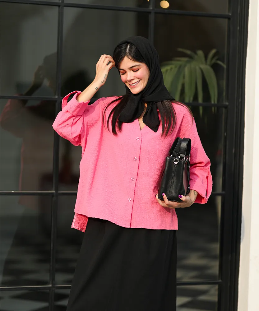 شومیز اطلس باکسی A41652