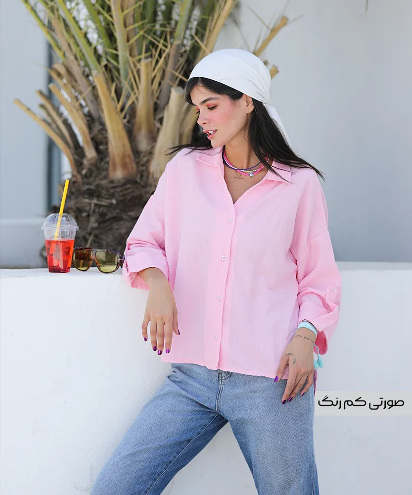 شومیز اطلس باکسی A41652 - Image 7