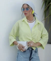 شومیز اطلس آستین پاکتی A41703