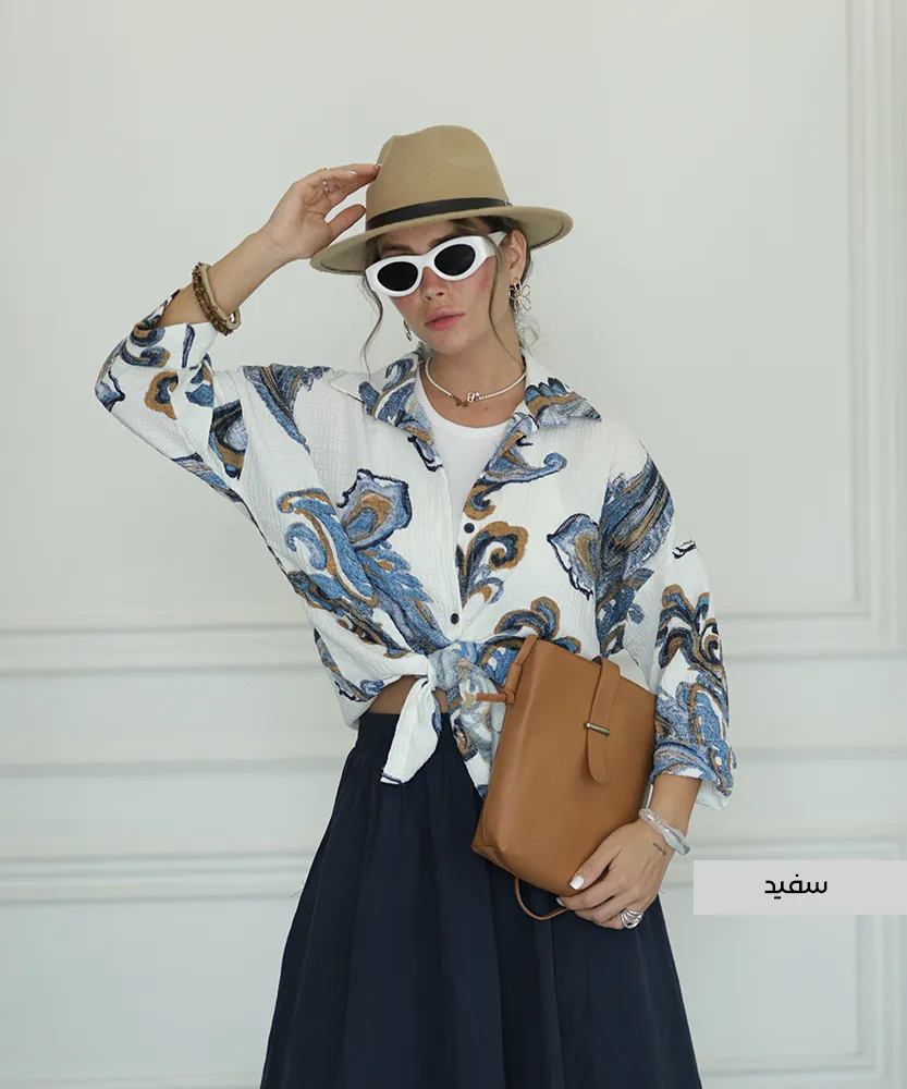 شومیز یارا لینن ایتالیایی A41782 سفید