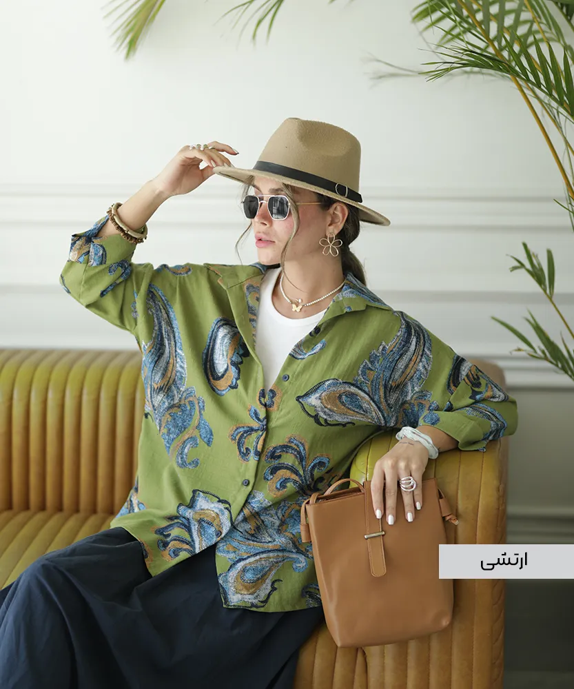 شومیز یارا لینن ایتالیایی A41782 ارتشی