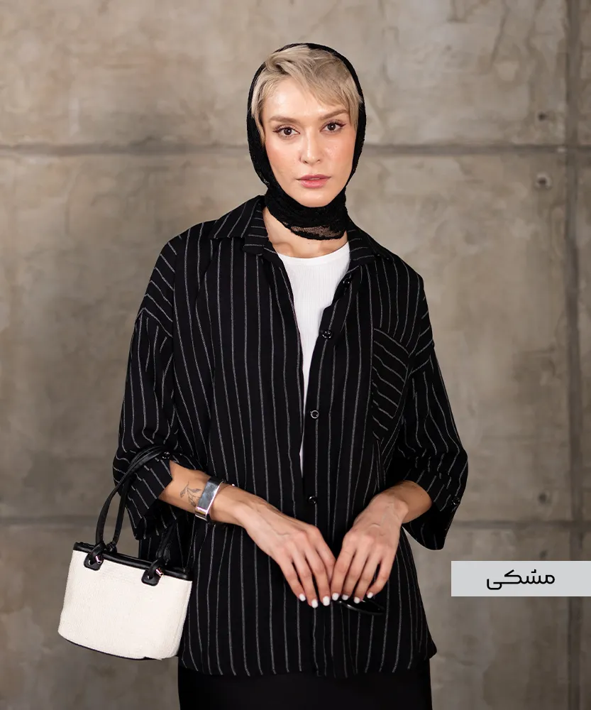 مانتو یقه دار تک جیب M41634 - Image 4