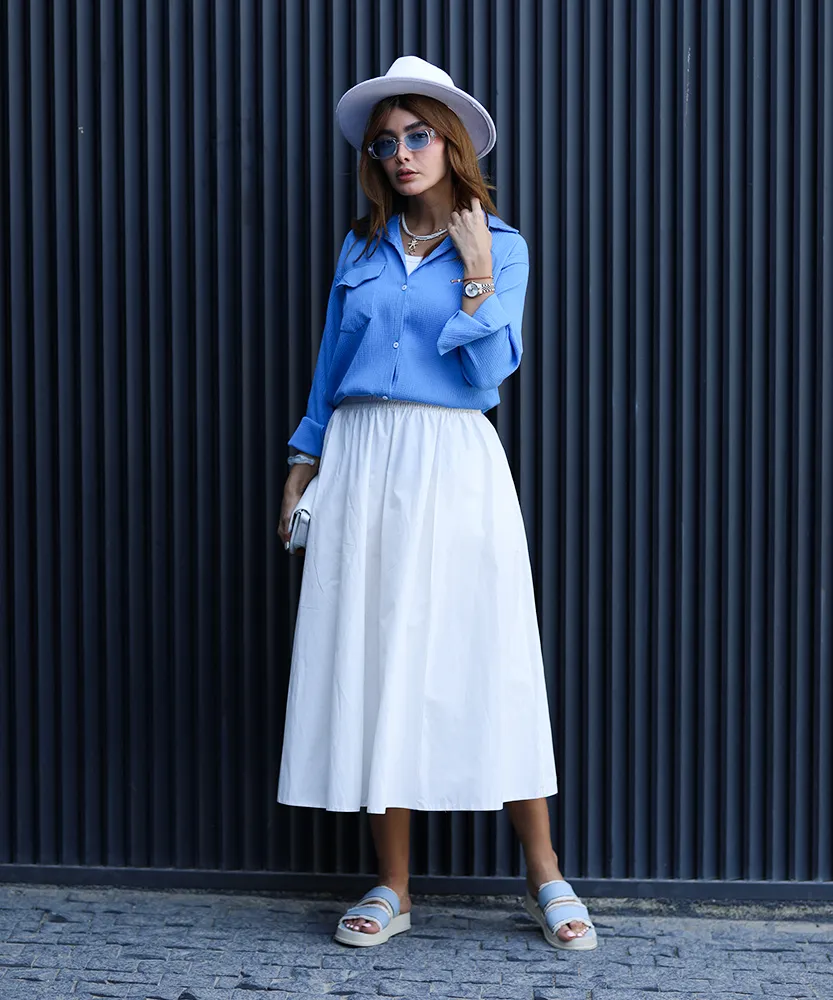 شومیز تک جیب اطلس A41921