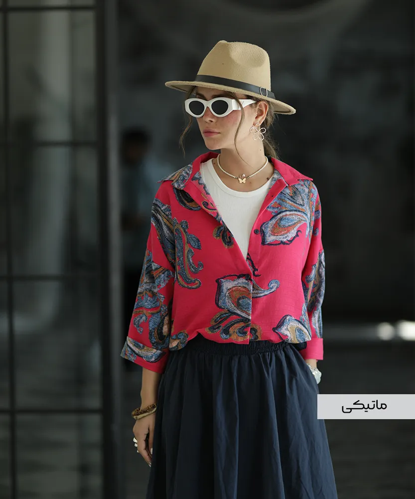 شومیز یارا لینن ایتالیایی A41782 ماتیکی