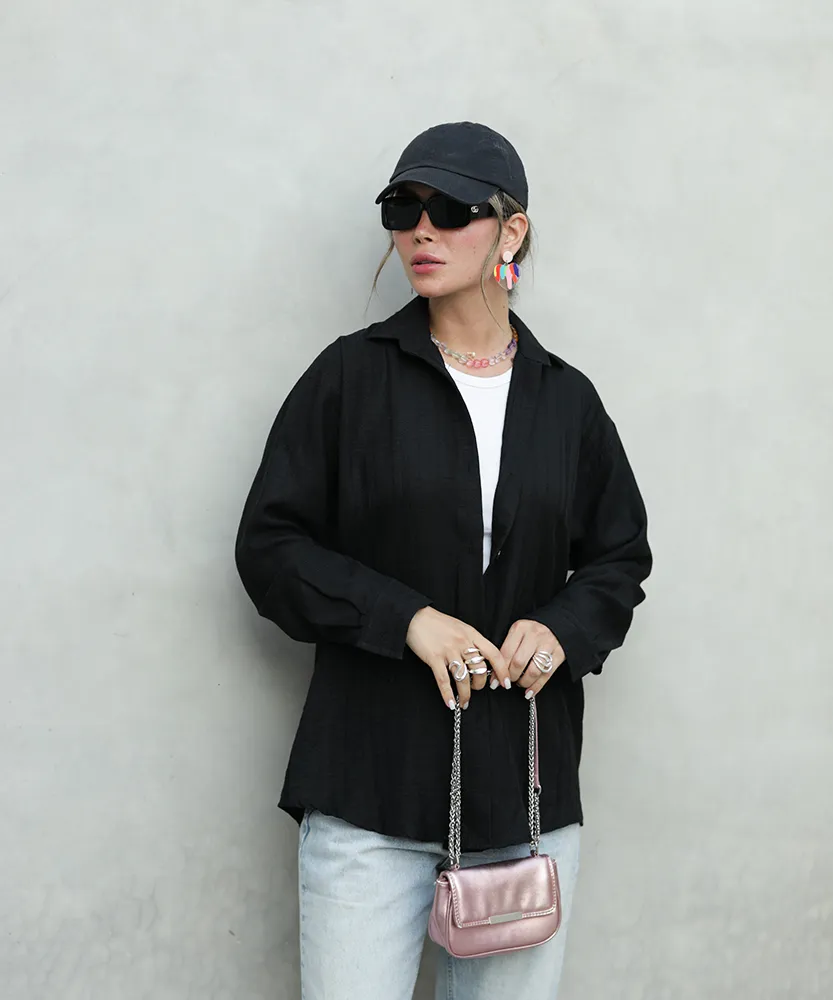 شومیز یقه سرخود ژاکارد A41585