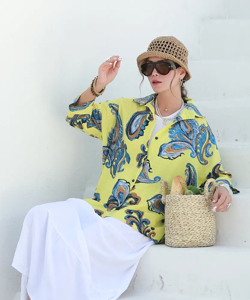 شومیز یارا لینن ایتالیایی A41782