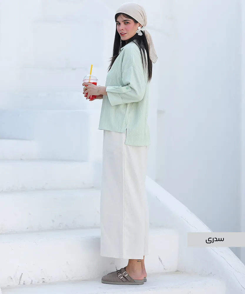 شومیز اطلس باکسی A41652 - Image 6