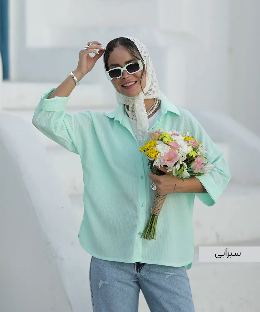 شومیز اطلس آستین پاکتی A41703 - Image 7