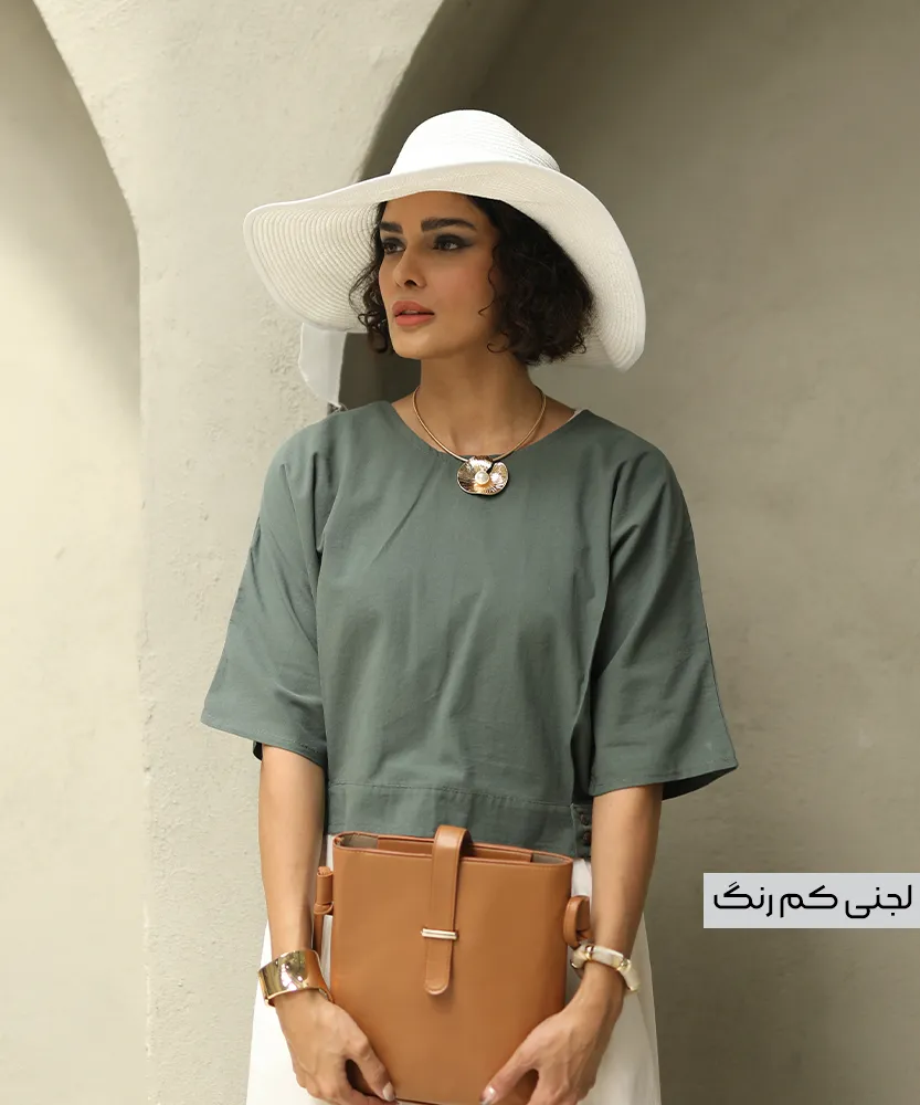 کراپ کتان لجنی کمرنگ