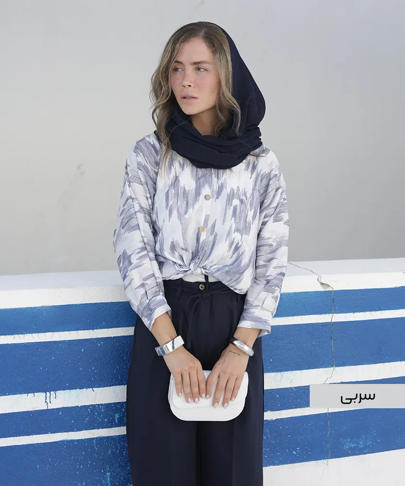 شومیز گره ای جلوباز A41821 - Image 2