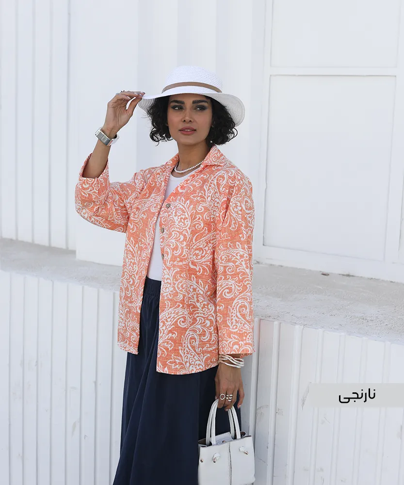 شومیز کاملس ترمه a41684 نارنجی