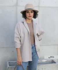 شومیز دیبا کتان خاکی