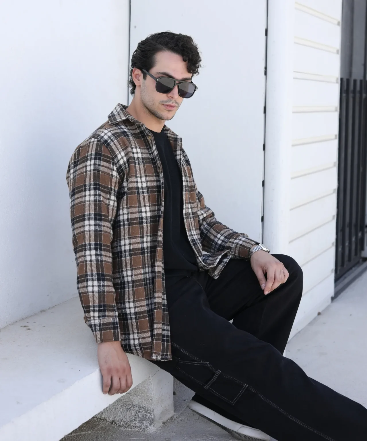 پیراهن چهارخانه پشمی