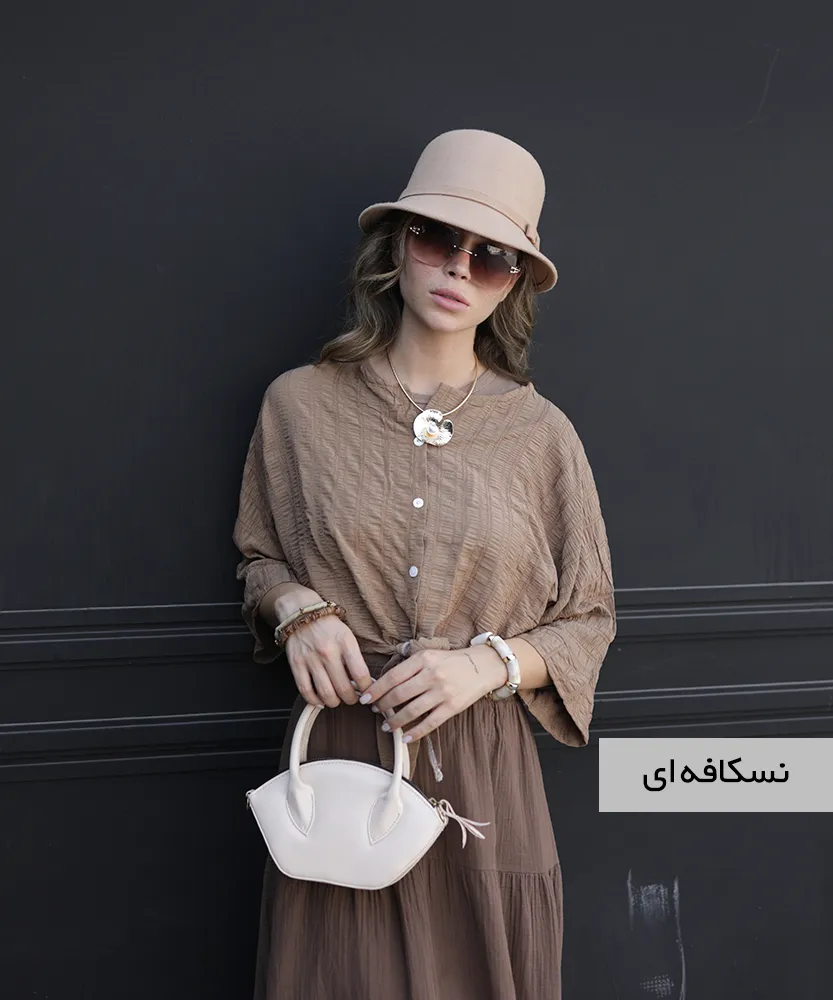 شومیز گره ای اطلس A41900 نسکافه ای