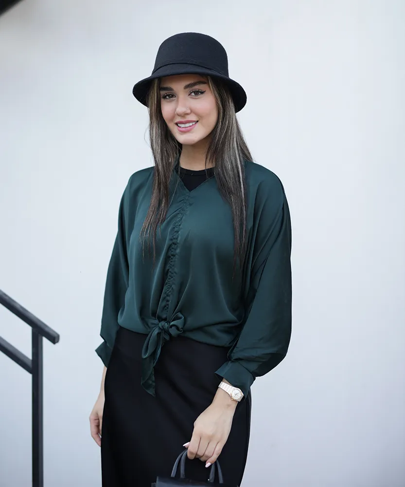 شومیز گره ای ساتن