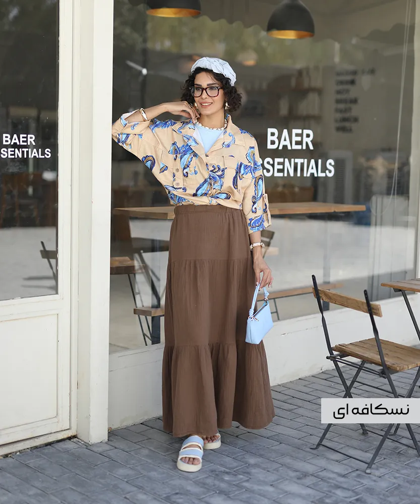 مانتو جیب صلیبی ایتالیایی M41648 نسکافه ای