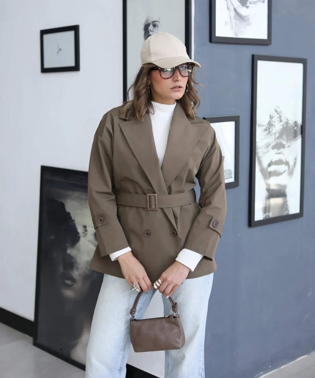 بارانی 4 دکمه رز C41012