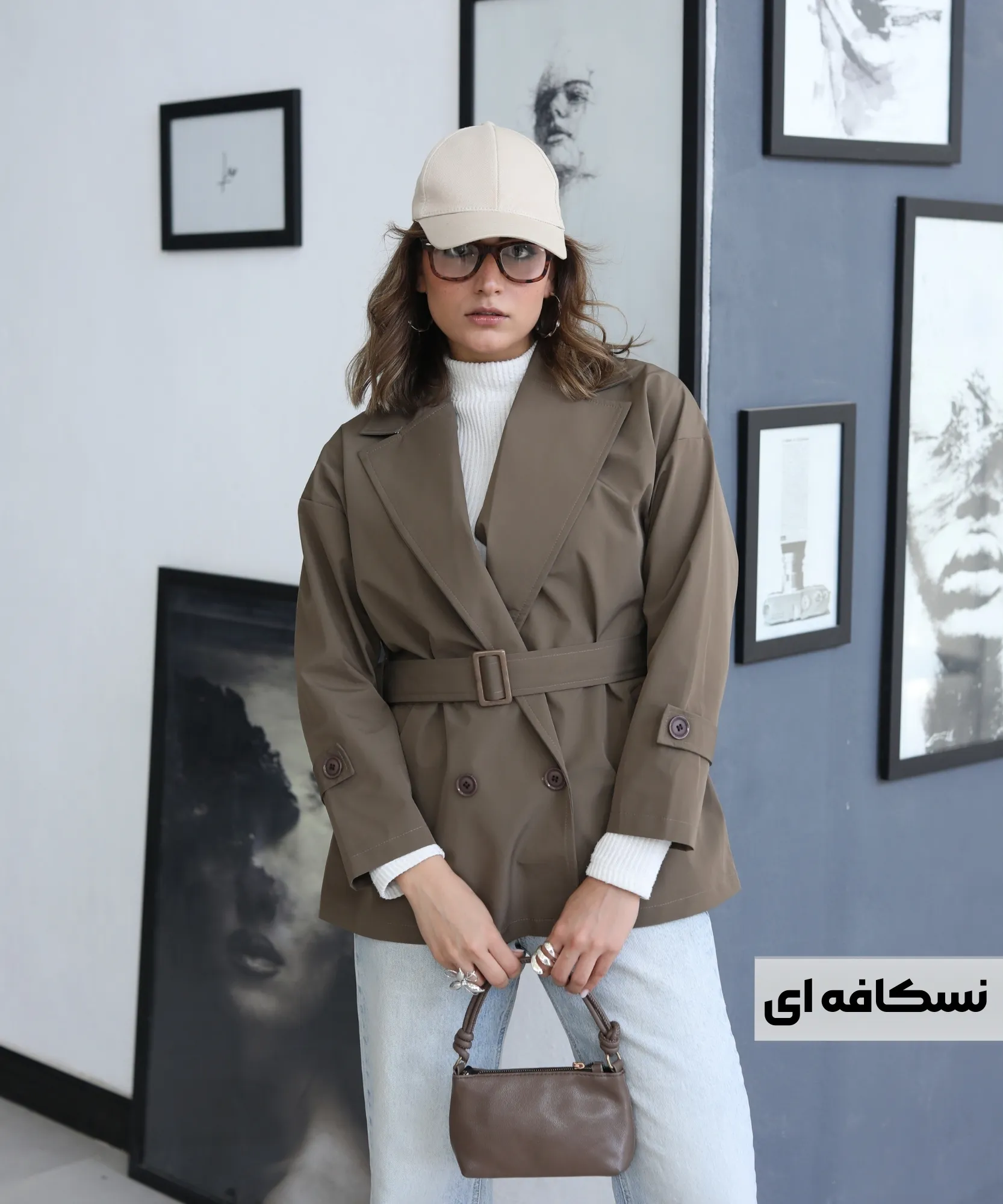 بارانی 4 دکمه رز C41012 - Image 3