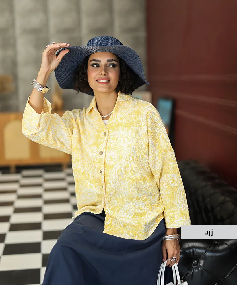 شومیز کاملس ترمه a41684 زرد