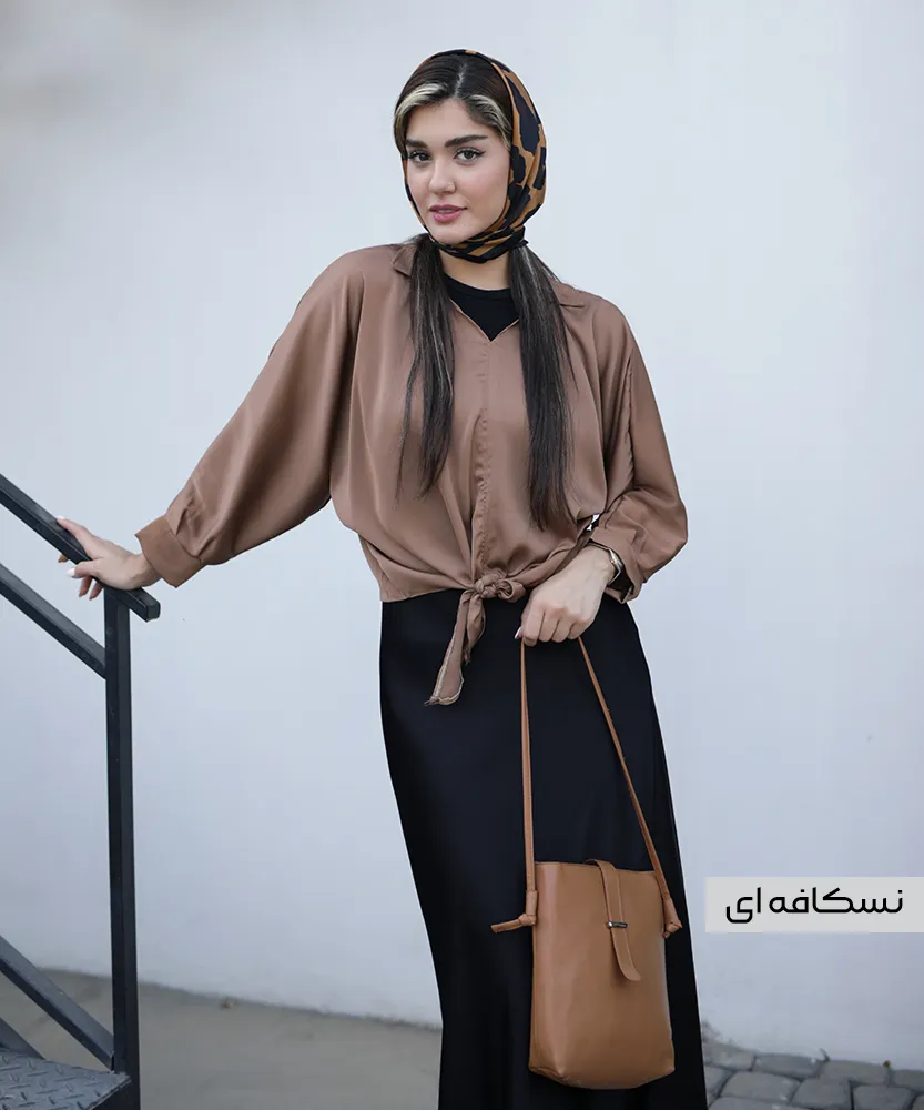 شومیز ساتن گره ای A41614 - Image 3