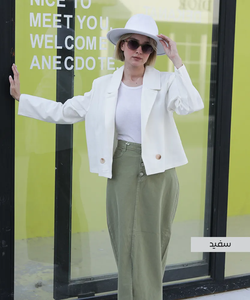 کت کراپ کتان K41341 - Image 4