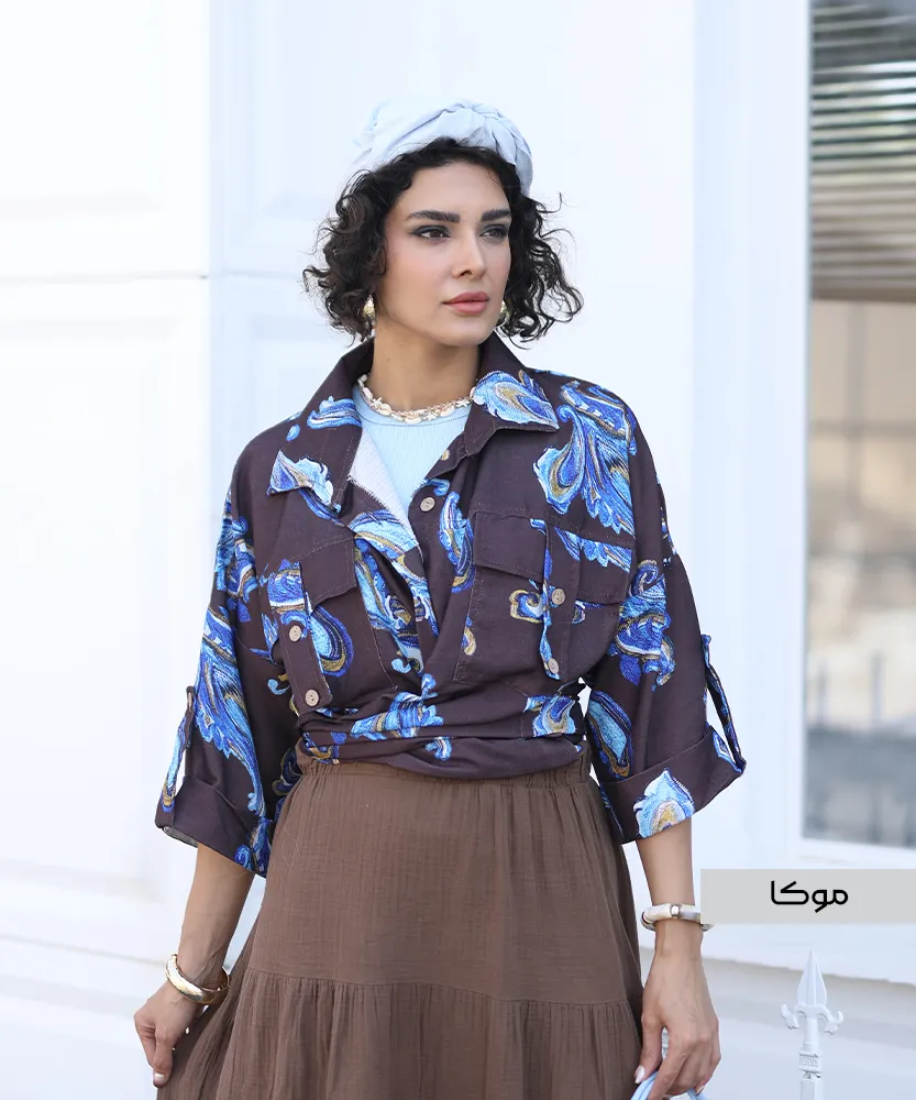 مانتو جیب صلیبی ایتالیایی M41648 موکا