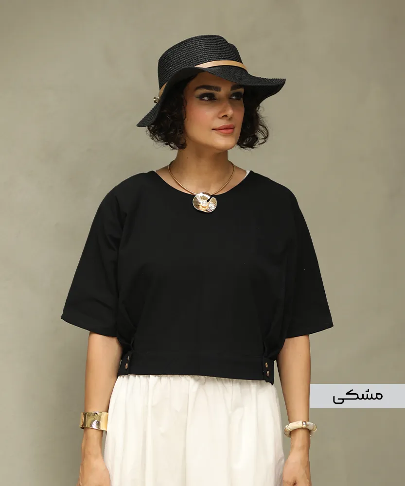 کراپ کتان مشکی