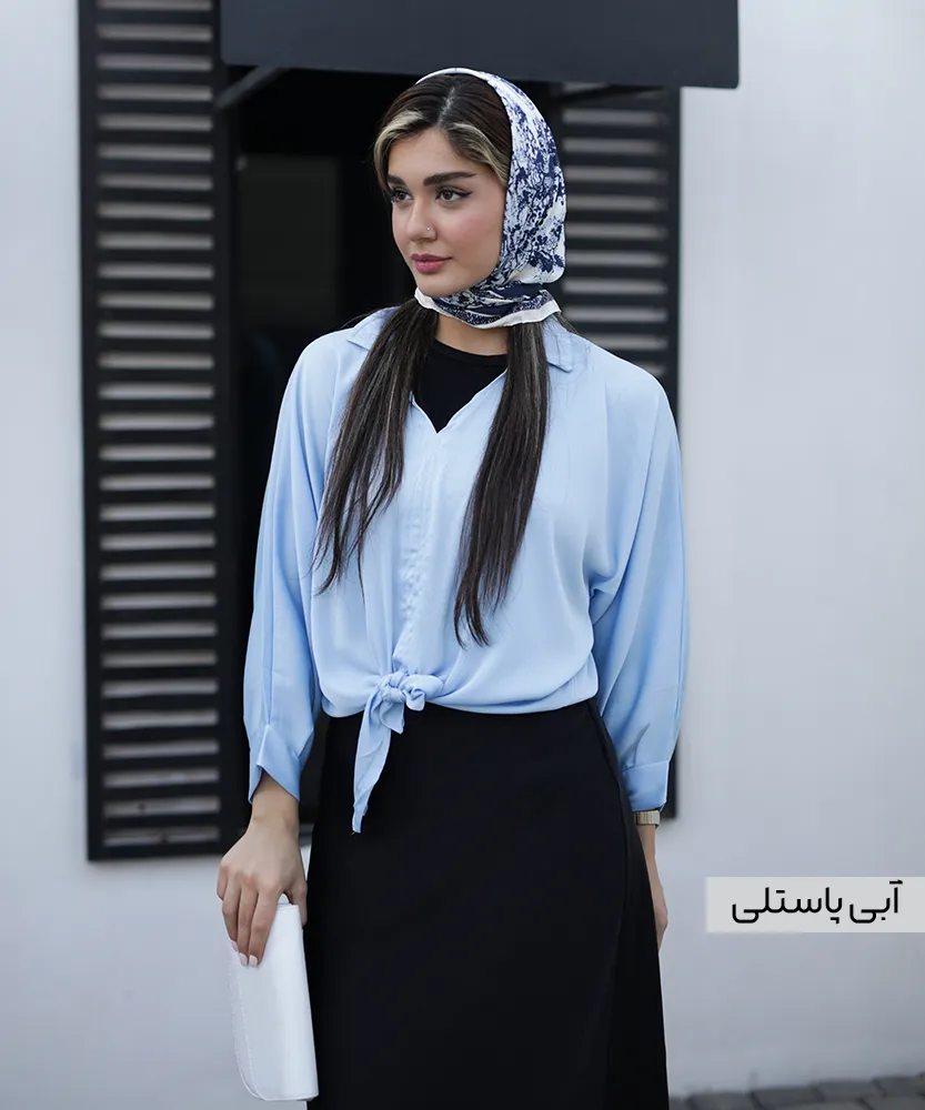 شومیز ساتن گره ای A41614 - Image 5