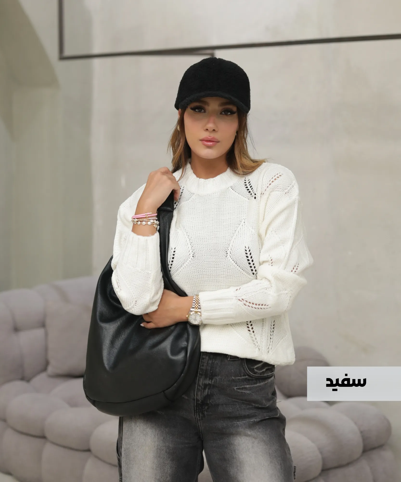 بلوز بافت یقه گرد V31012 - Image 3