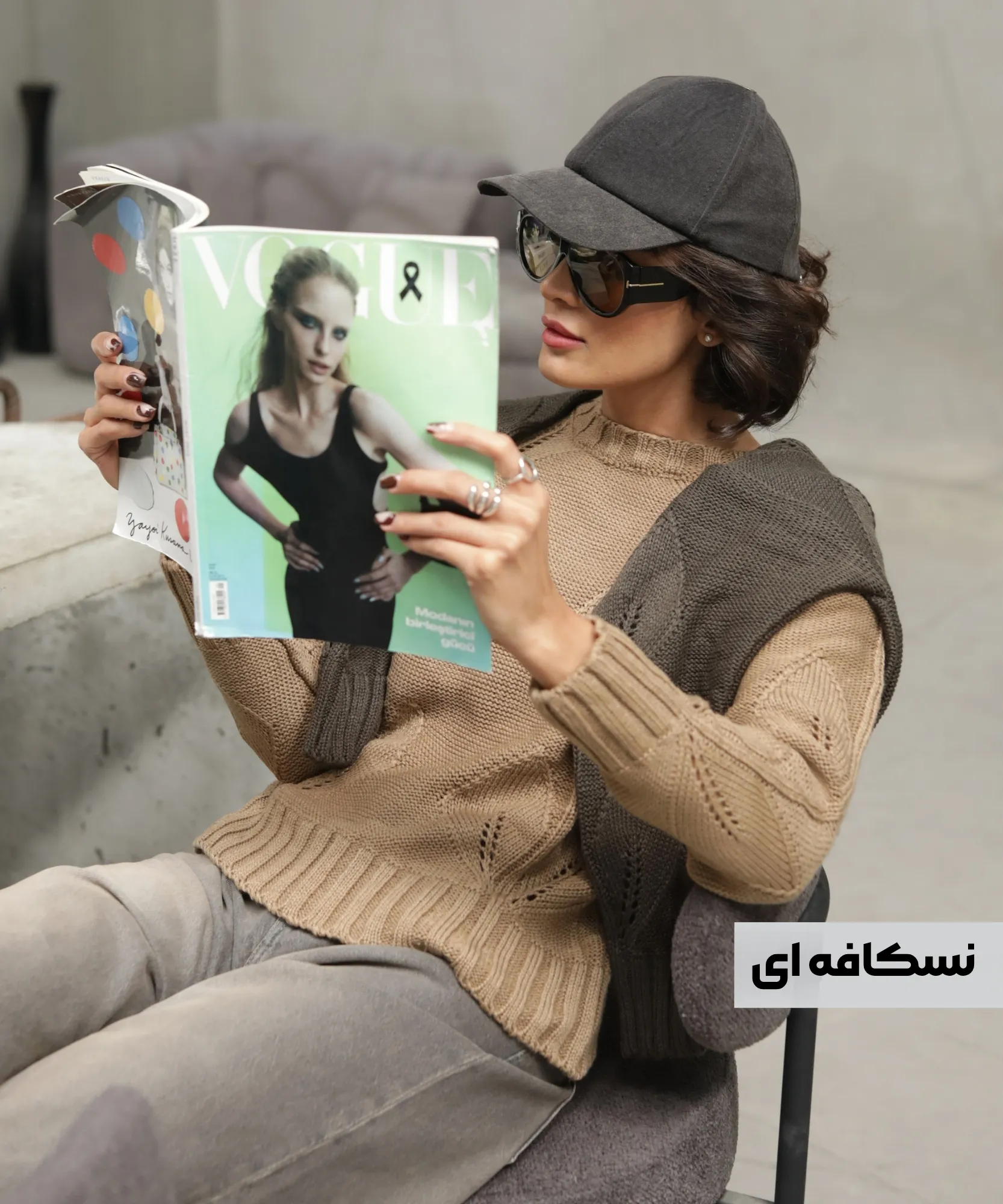 بلوز بافت یقه گرد V31012 - Image 8