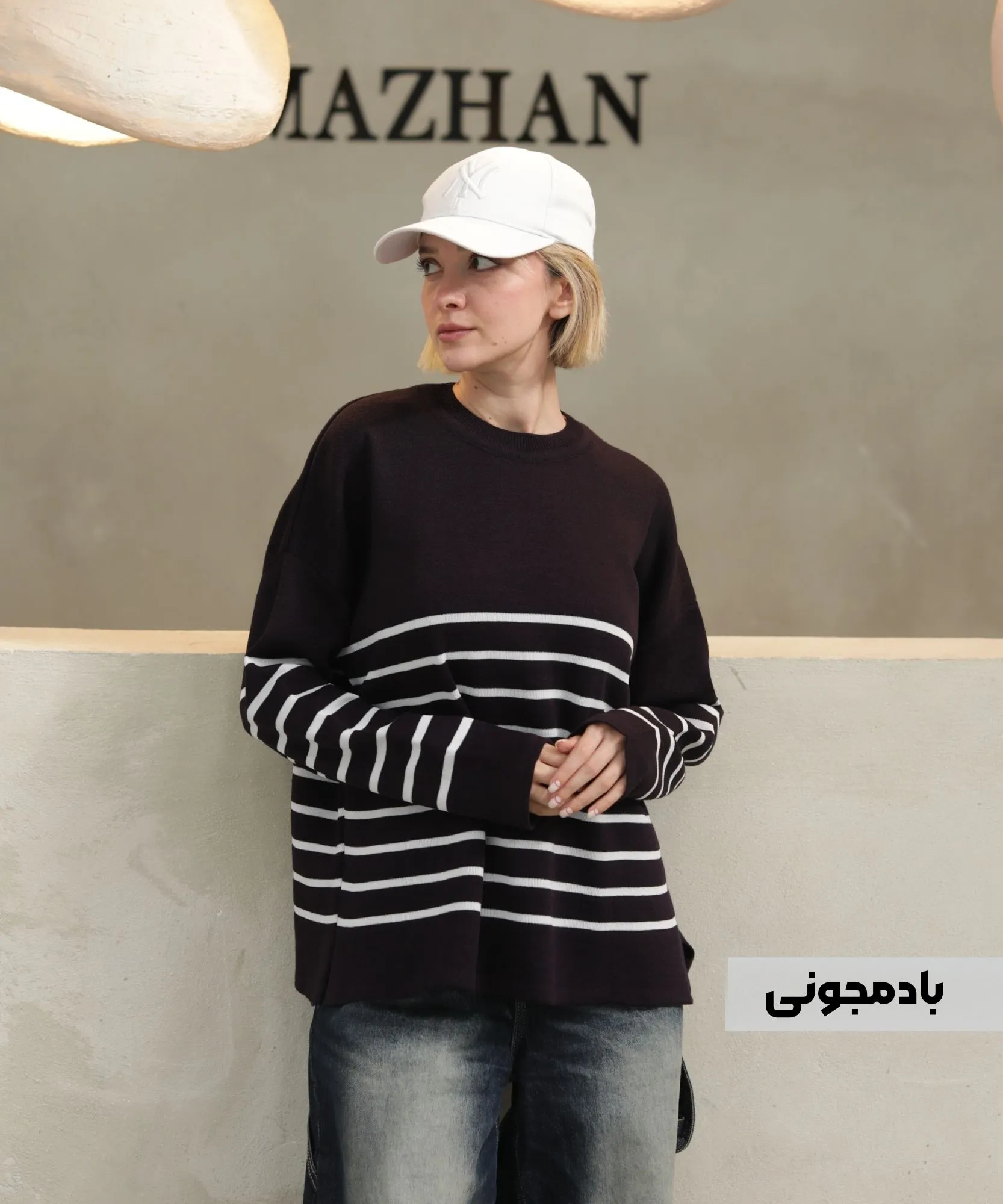 بلوز بافت راه راه V31904 - Image 5